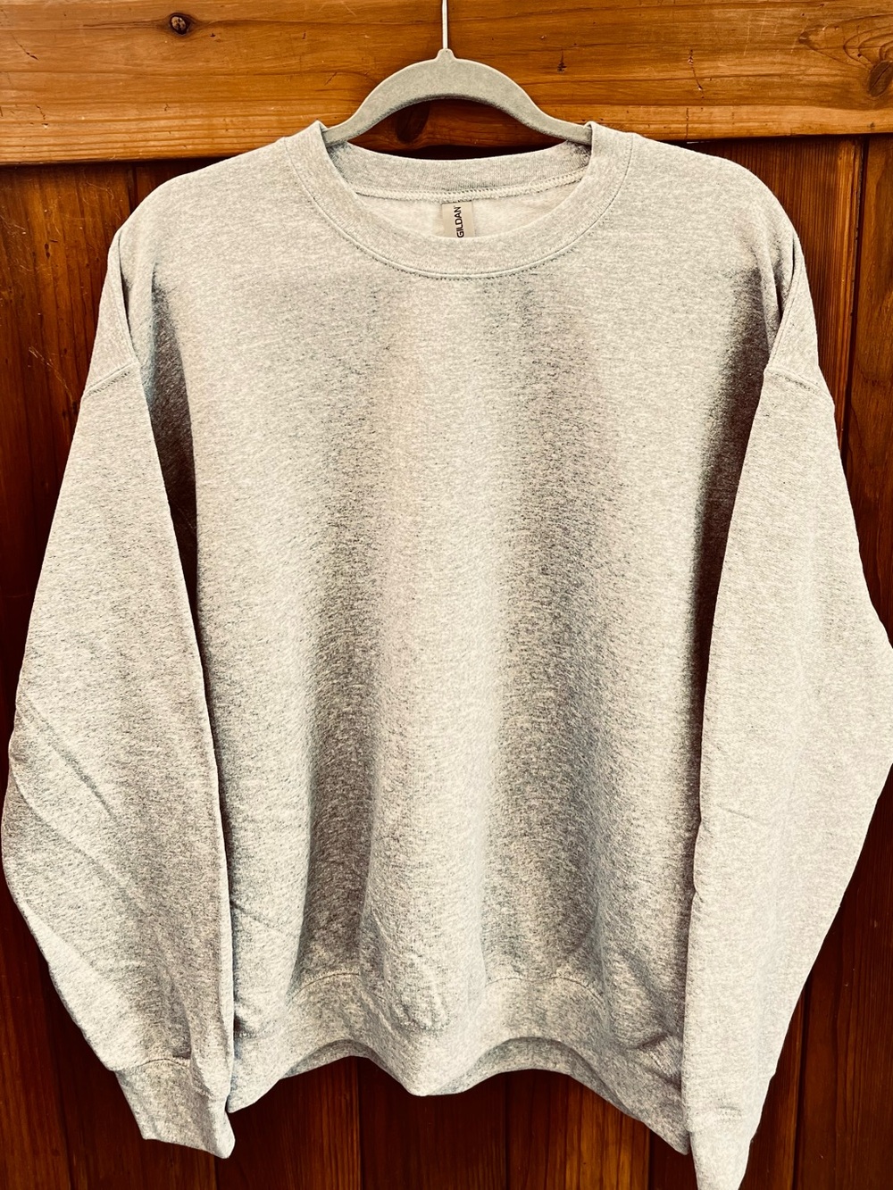 Gildan Light Gray Crewneck Sweatshirt. Never worn